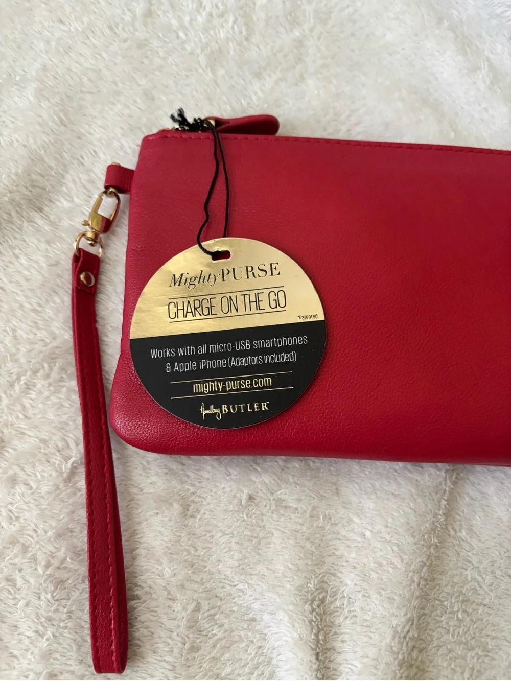 Handbag Butler red leather